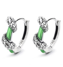 Sterling Silver snake hoop earrings