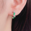 Sterling Silver snake hoop earrings - pair