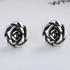 925 silver stud earrings with rose flower