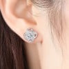 Boucles d'oreilles clous noeud celtique argent zirconium
