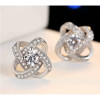 Sterling Silver zirconium Celtic knot stud earrings