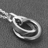 Pendant Necklace double ring Ceramic black steel