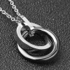 Collana pendente doppio anello Ceramica in acciaio nero