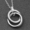 Pendant Necklace double ring Ceramic black steel