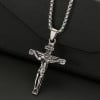 Ciondolo in acciaio crocifisso croce di Cristo da uomo