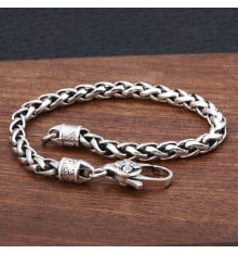 Men's 925 silver OM twisted chain bracelet