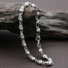 Pulsera de plata para hombre y mujer, cadena de calavera y tibias cruzadas.