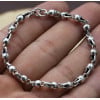 Silver bracelet for men and women, skull and crossbones chain