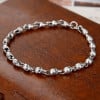 Silver bracelet for men and women, skull and crossbones chain