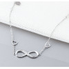 925 silver infinity bracelet rhodium plate set with zirconium