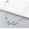 Infinity armband gemaakt van 925 zilver, gerhodineerd, bezet met zirkonium