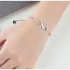 Bracelet infini femme argent plaque rhodium serti zirconium