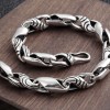 Men's 925 silver bracelet with Celtic twisted chain and hook clasp