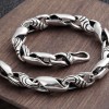 Men's Sterling Silver Anchor Biker Bracelet