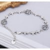 Women's d Sterling Silver cross rose chain Bracelet