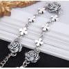 Women's d Sterling Silver cross rose chain Bracelet