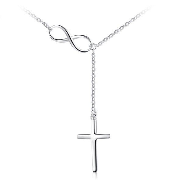 Men's Sterling Silver Cross Infinity Pendant Necklace