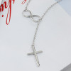 Men's Sterling Silver Cross Infinity Pendant Necklace