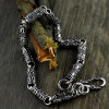 Men's silver cylindrical oxide bracelet with OM motif