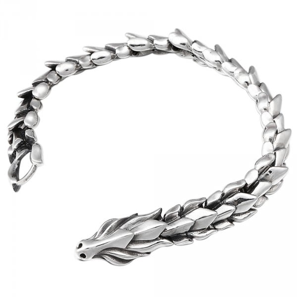 Collier Pour Homme En Argent 925 Massif – Modèle Dragon, Style Robinet Rond, Classique Et Viril