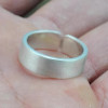 Men's Brushed Flat Sterling Silver Wedding Band Ring