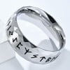 Bague homme anneau acier runes viking