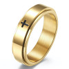 Men's ring rotating anti-stress steel cross ring