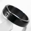 Bague homme anneau tournant antistress acier croix