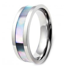 Men's ring steel ring abalone mother-of-pearl ring
