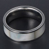 Men's ring steel ring abalone mother-of-pearl ring