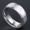 Stainless steel ring With Abalone Shell Inlay Design