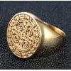 Men's Gold Plated Stainless Steel Cross Signet Ring