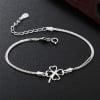 Bracelet trefle a 4 feuilles chaine argent rhodie