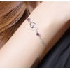Heart Sterling Silver Cubic Zirconia Inlay Bracelet