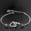 Heart Sterling Silver Cubic Zirconia Inlay Bracelet