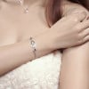 Bracelet femme coeur argent plaqué rhodium serti zirconium