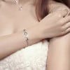 Women's Heart Sterling Silver Cubic Zirconia Inlay Bracelet