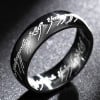 Men's Elvish Tungsten Inscription Engraved Dome Band Ring