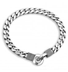 Men's and women's silver infinity handcuff chain bracelet