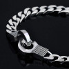 Men's and women's silver infinity handcuff chain bracelet