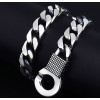 Men's and women's silver infinity handcuff chain bracelet