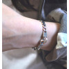Men's and women's silver infinity handcuff chain bracelet