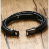 Men's Braided Leather Multi-cord Stainless Steel ID Bracelet