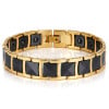 Men's 2Tone Black Ceramic Magnetic Gold Plated Bracelet