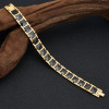 Bracciale da uomo in ceramica nera con placca in oro