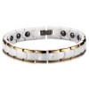 Women's White Ceramic Golden Edges Magnetic Bracelet