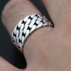 Men's Sterling Silver Double Chain Open Ring
