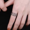 Open sterling silver lines ring