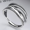 Open sterling silver lines ring