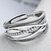 Open sterling silver lines ring